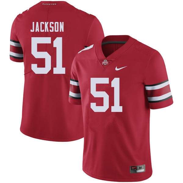 Men's Nike Ohio State Buckeyes Antwuan Jackson #51 Red College Football Jersey Wholesale UHO55Q7I