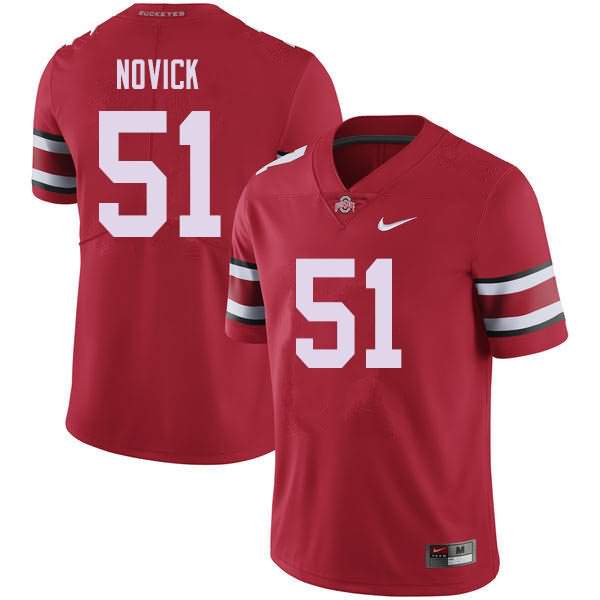 Men's Nike Ohio State Buckeyes Brett Novick #51 Red College Football Jersey Hot EVV27Q1R