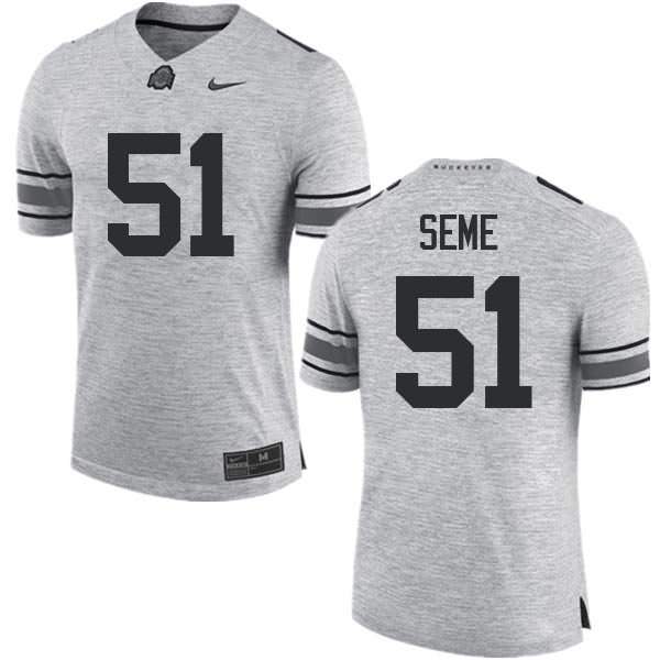 Men's Nike Ohio State Buckeyes Nick Seme #51 Gray College Football Jersey In Stock AOV56Q6T