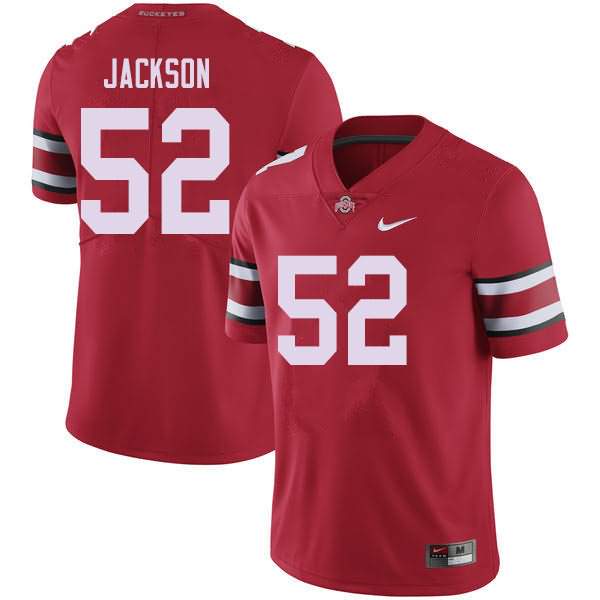 Men's Nike Ohio State Buckeyes Antwuan Jackson #52 Red College Football Jersey Sport WJV40Q6V
