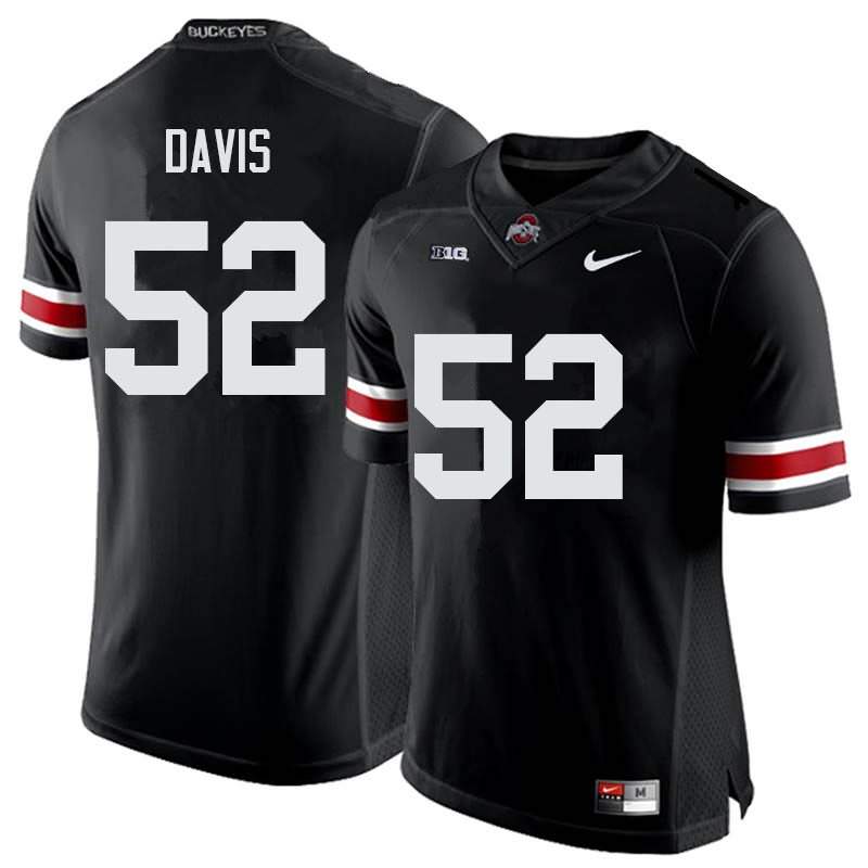 Men's Nike Ohio State Buckeyes Wyatt Davis #52 Black College Football Jersey Copuon XUU04Q2A