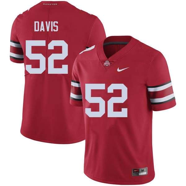 Men's Nike Ohio State Buckeyes Wyatt Davis #52 Red College Football Jersey Limited EBR42Q4A