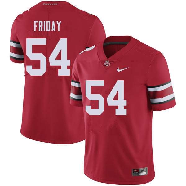 Men's Nike Ohio State Buckeyes Tyler Friday #54 Red College Football Jersey High Quality PST48Q3V