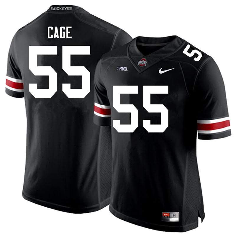 Men's Nike Ohio State Buckeyes Jerron Cage #55 Black College Football Jersey Version OES68Q1J
