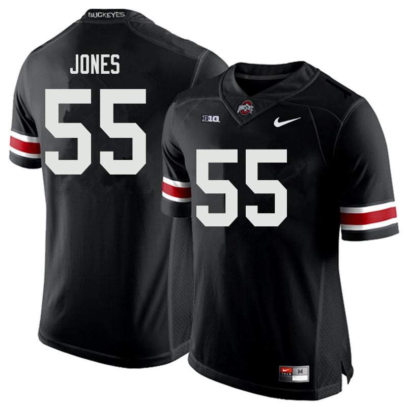 Men's Nike Ohio State Buckeyes Matthew Jones #55 Black College Football Jersey Ventilation OUP24Q7E