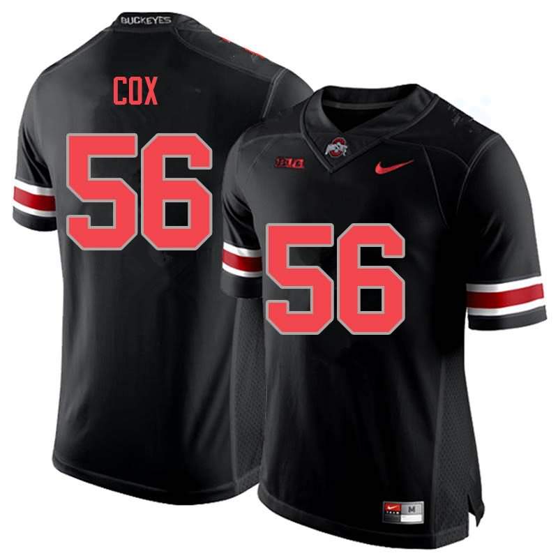 Men's Nike Ohio State Buckeyes Aaron Cox #56 Blackout College Football Jersey January FSM77Q3F