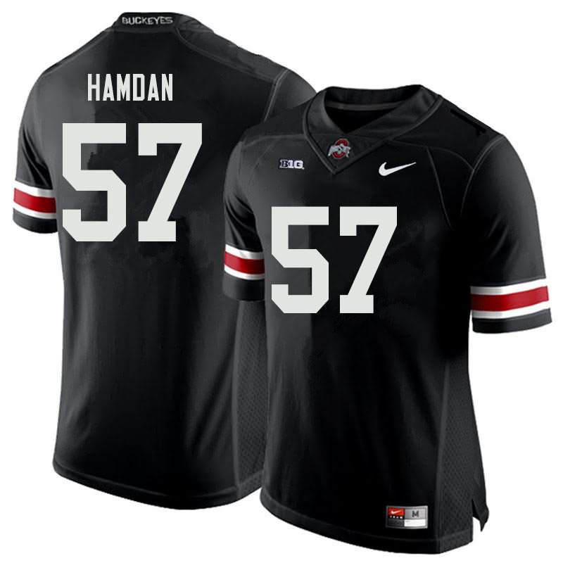 Men's Nike Ohio State Buckeyes Zaid Hamdan #57 Black College Football Jersey Copuon DEB43Q0P