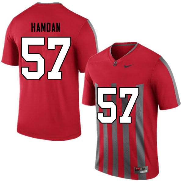 Men's Nike Ohio State Buckeyes Zaid Hamdan #57 Retro College Football Jersey Official OJK05Q5K