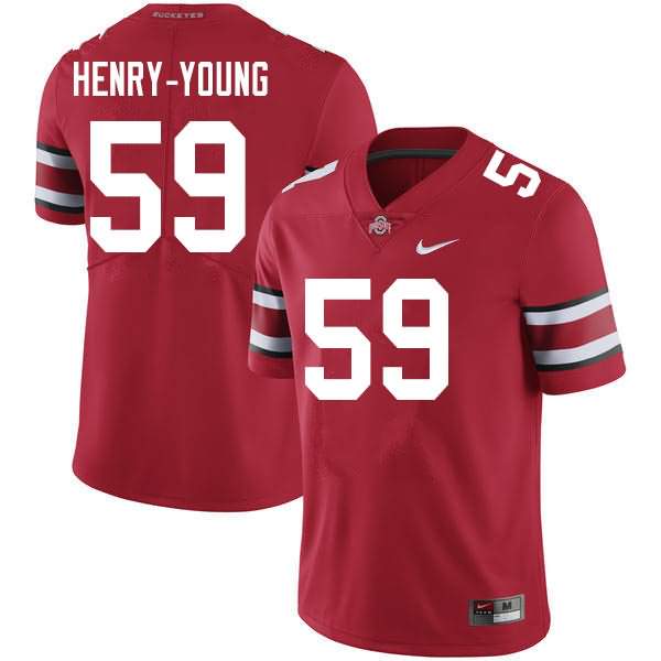 Men's Nike Ohio State Buckeyes Darrion Henry-Young #59 Scarlet College Football Jersey Hot MZF37Q3M