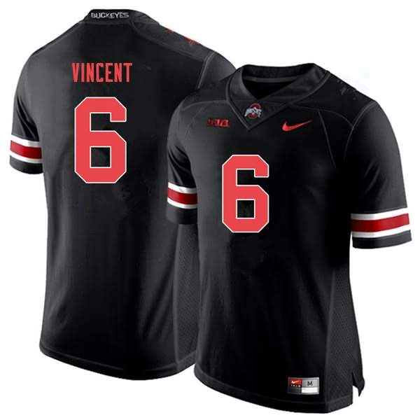 Men's Nike Ohio State Buckeyes Taron Vincent #6 Black Out College Football Jersey On Sale XUW75Q7C