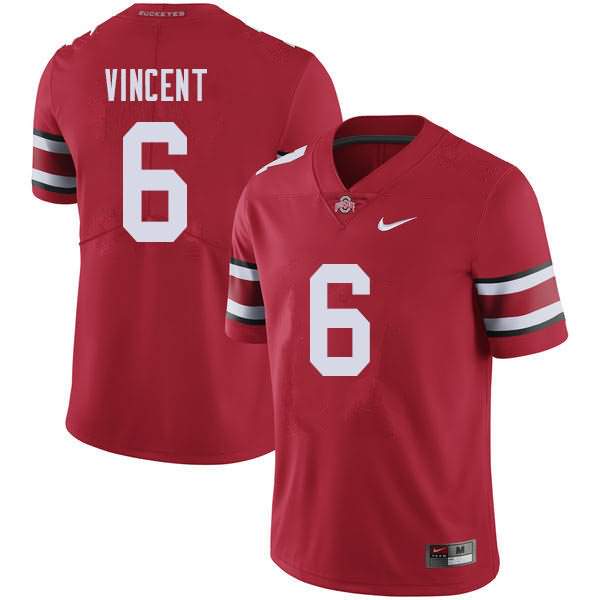 Men's Nike Ohio State Buckeyes Taron Vincent #6 Red College Football Jersey Discount TWY81Q7Y