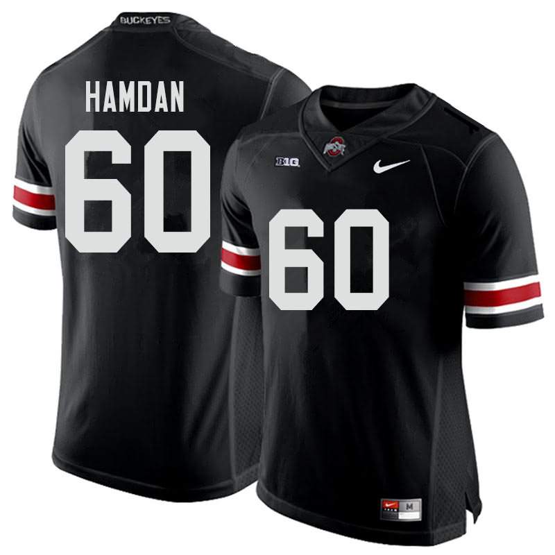 Men's Nike Ohio State Buckeyes Zaid Hamdan #60 Black College Football Jersey March ZTY16Q0Y