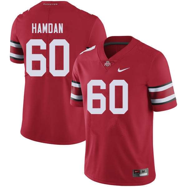 Men's Nike Ohio State Buckeyes Zaid Hamdan #60 Red College Football Jersey Restock ZSR08Q3Z