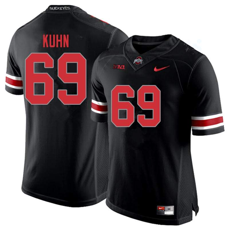 Men's Nike Ohio State Buckeyes Chris Kuhn #69 Blackout College Football Jersey Anti-slip FLV54Q4I
