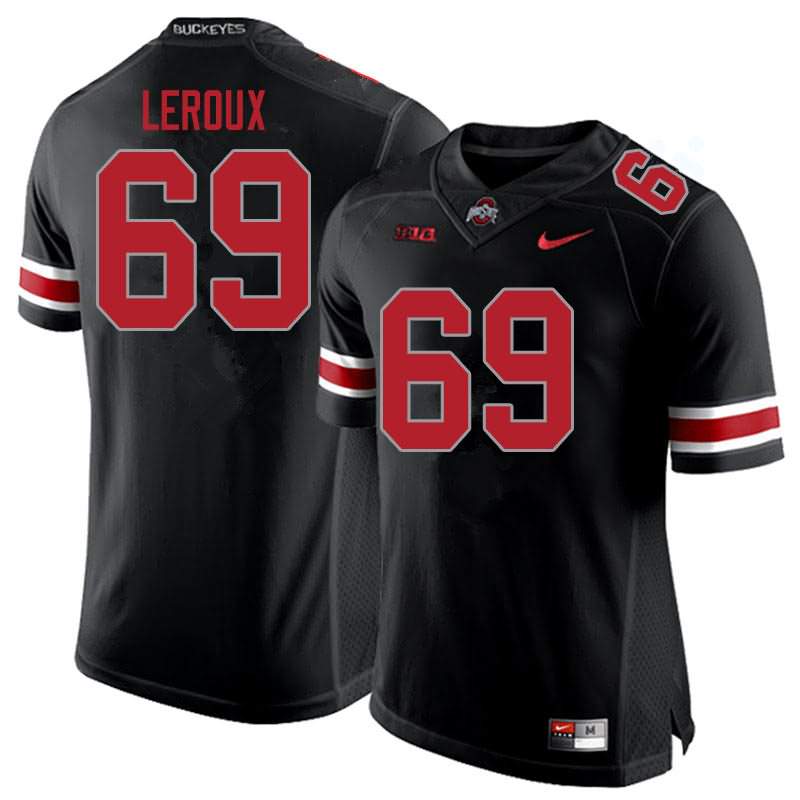 Men's Nike Ohio State Buckeyes Trey Leroux #69 Blackout College Football Jersey Designated QFH34Q6F
