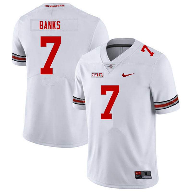 Men's Nike Ohio State Buckeyes Sevyn Banks #7 White College Football Jersey July EBX63Q3E