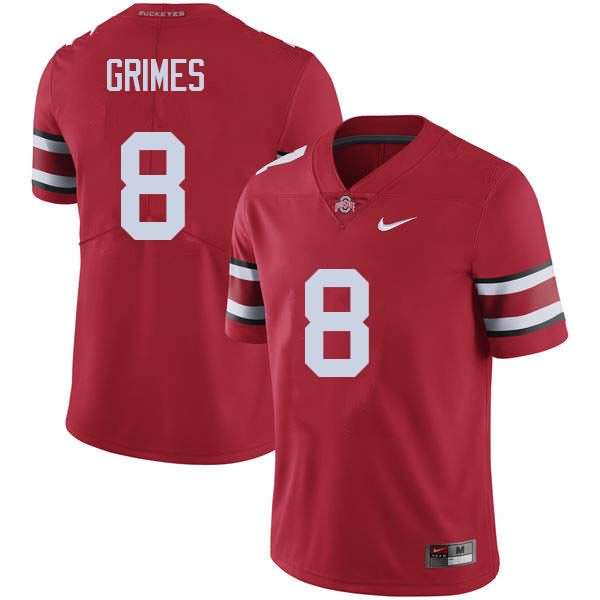 Men's Nike Ohio State Buckeyes Trevon Grimes #8 Red College Football Jersey Check Out FRI37Q7W