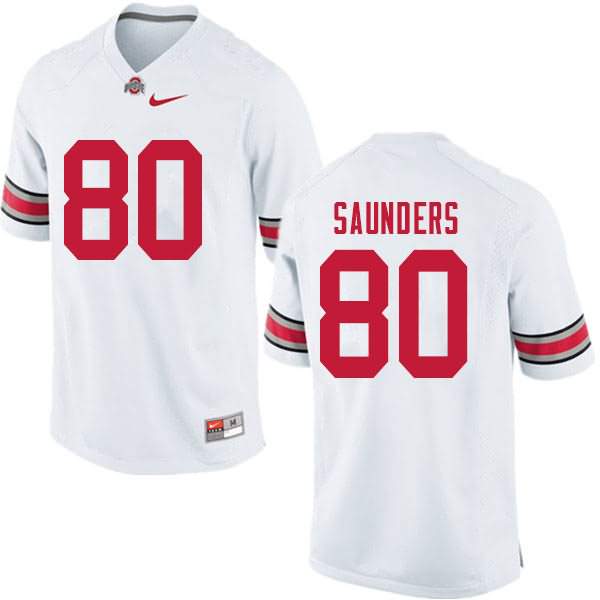 Men's Nike Ohio State Buckeyes C.J. Saunders #80 White College Football Jersey Limited YHZ23Q7A