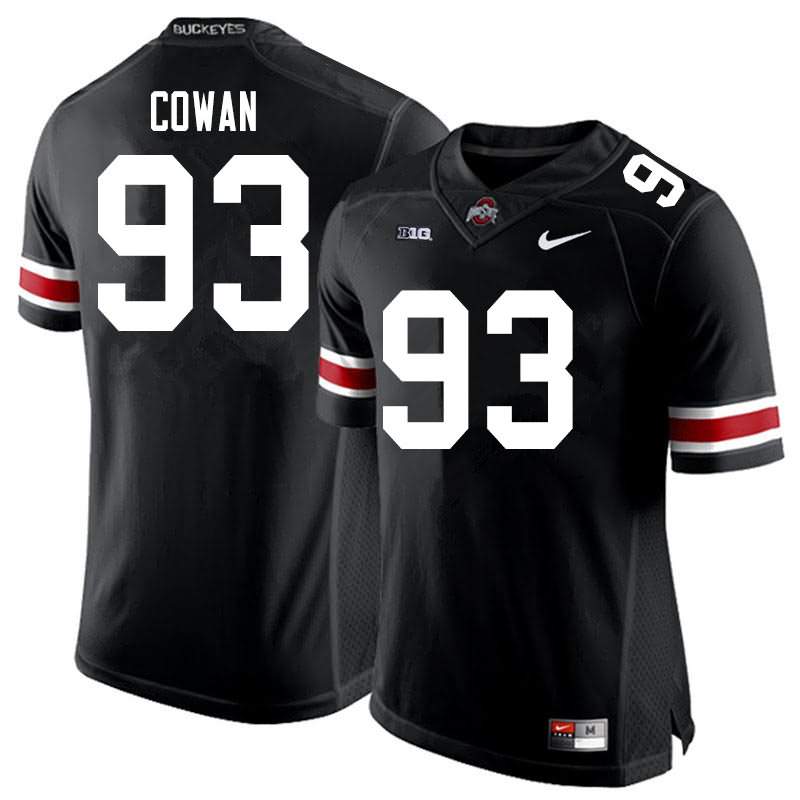 Men's Nike Ohio State Buckeyes Jacolbe Cowan #93 Black College Football Jersey OG VLL85Q7V