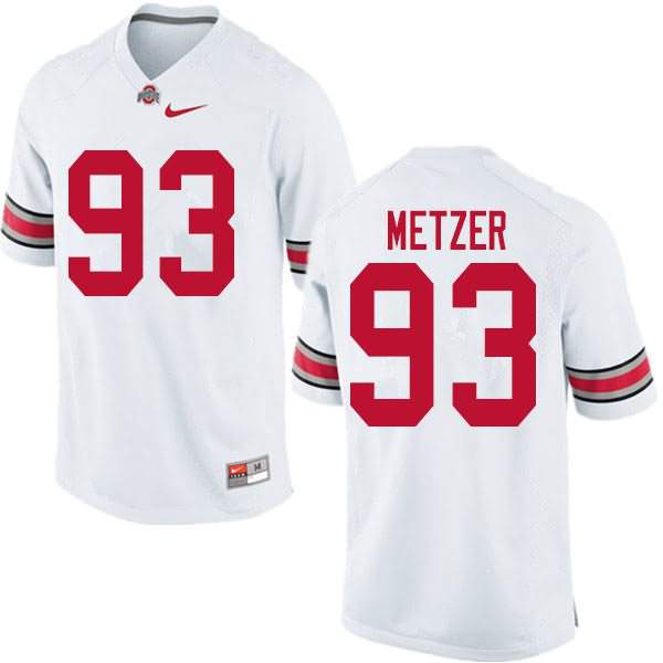 Men's Nike Ohio State Buckeyes Jake Metzer #93 White College Football Jersey OG QMN08Q4Z