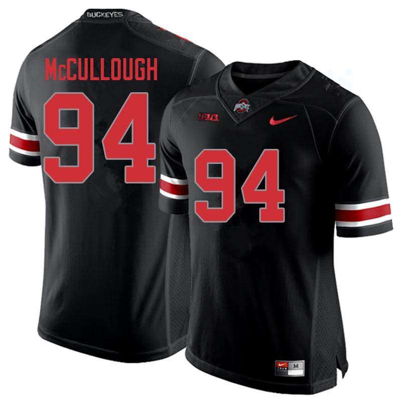 Men's Nike Ohio State Buckeyes Roen McCullough #94 Blackout College Football Jersey Hot LWS27Q1D