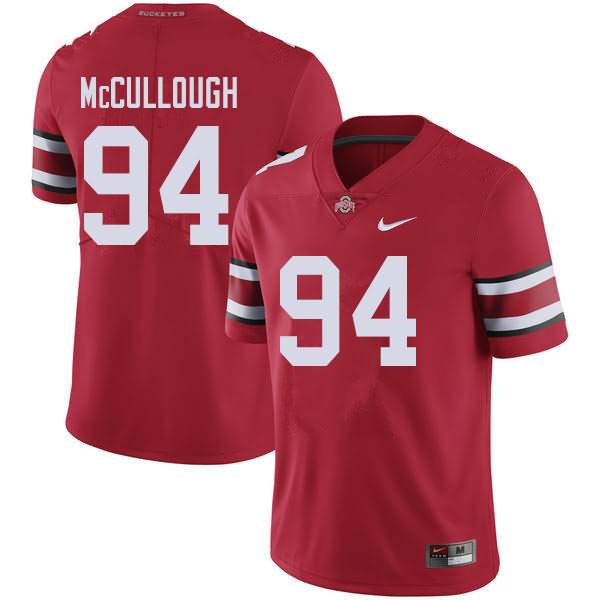 Men's Nike Ohio State Buckeyes Roen McCullough #94 Red College Football Jersey Designated QMN67Q2B