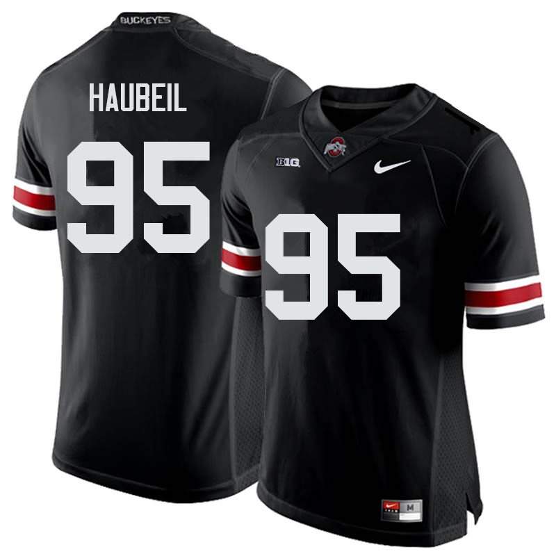 Men's Nike Ohio State Buckeyes Blake Haubeil #95 Black College Football Jersey Original GXL62Q7H