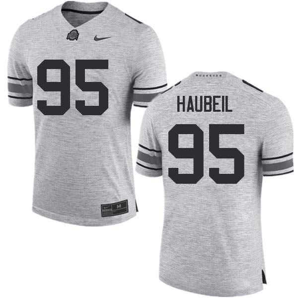 Men's Nike Ohio State Buckeyes Blake Haubeil #95 Gray College Football Jersey Lifestyle GZY55Q7J