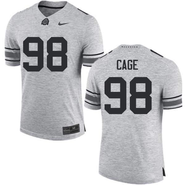 Men's Nike Ohio State Buckeyes Jerron Cage #98 Gray College Football Jersey Increasing EFU68Q3G