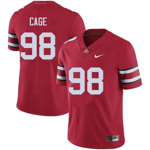 Men's Nike Ohio State Buckeyes Jerron Cage #98 Red College Football Jersey December QDR01Q1V