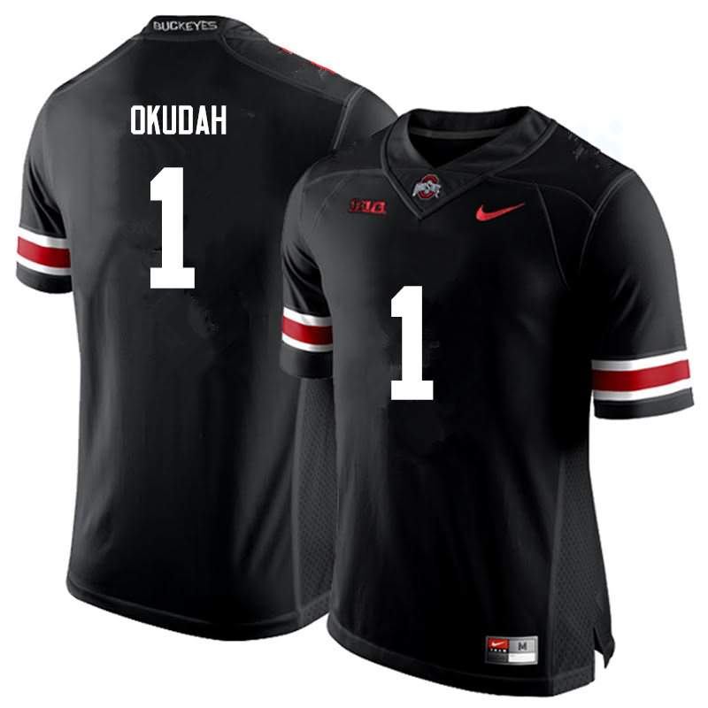 Men's Nike Ohio State Buckeyes Jeffrey Okudah #1 Black College Football Jersey April OPP11Q4T