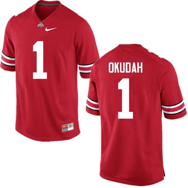 Men's Nike Ohio State Buckeyes Jeffrey Okudah #1 Red College Football Jersey Copuon AXD07Q7B