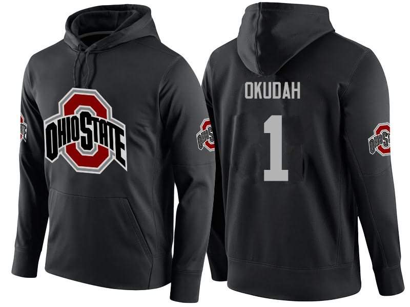 Men's Nike Ohio State Buckeyes Jeffrey Okudah #1 College Name-Number Football Hoodie Ventilation JJB55Q1I
