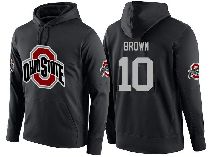 Men's Nike Ohio State Buckeyes Corey Brown #10 College Name-Number Football Hoodie Hot Sale KOM70Q7V