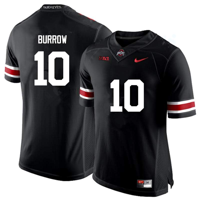 Men's Nike Ohio State Buckeyes Joe Burrow #10 Black College Football Jersey Damping AGD26Q7L