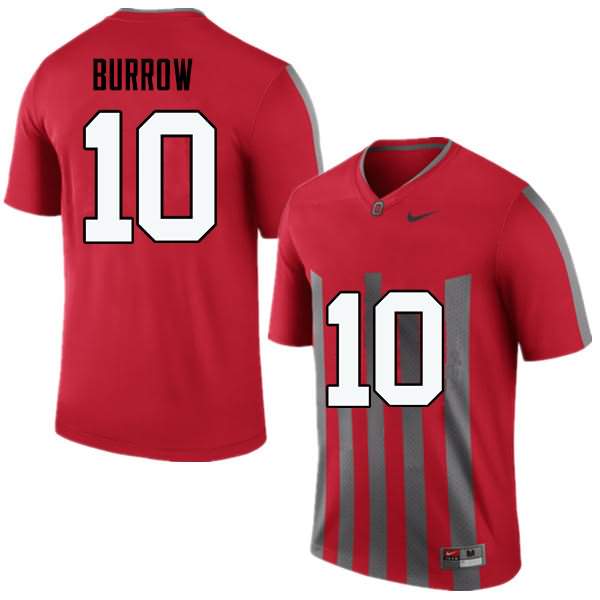 Men's Nike Ohio State Buckeyes Joe Burrow #10 Throwback College Football Jersey Top Quality ODV57Q7V
