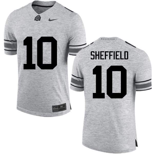 Men's Nike Ohio State Buckeyes Kendall Sheffield #10 Gray College Football Jersey New Year AEA50Q8L