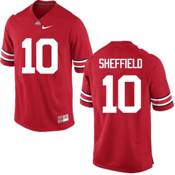 Men's Nike Ohio State Buckeyes Kendall Sheffield #10 Red College Football Jersey Ventilation TFL48Q4E