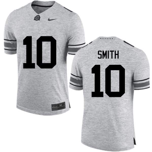 Men's Nike Ohio State Buckeyes Troy Smith #10 Gray College Football Jersey August JWP88Q8J