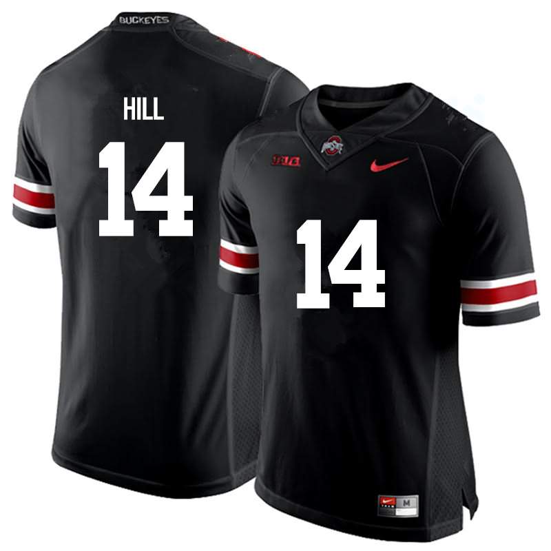Men's Nike Ohio State Buckeyes KJ Hill #14 Black College Football Jersey June ZHI50Q1R