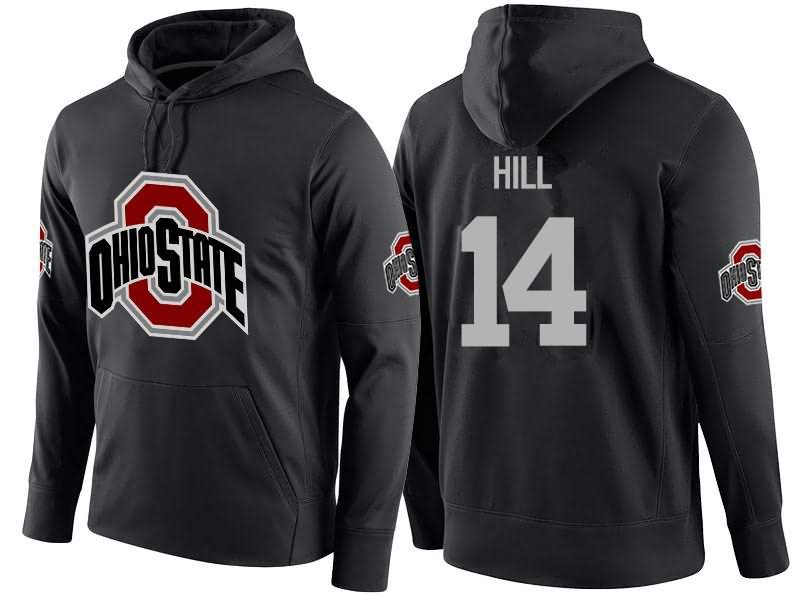 Men's Nike Ohio State Buckeyes KJ Hill #14 College Name-Number Football Hoodie Spring PBF00Q4E