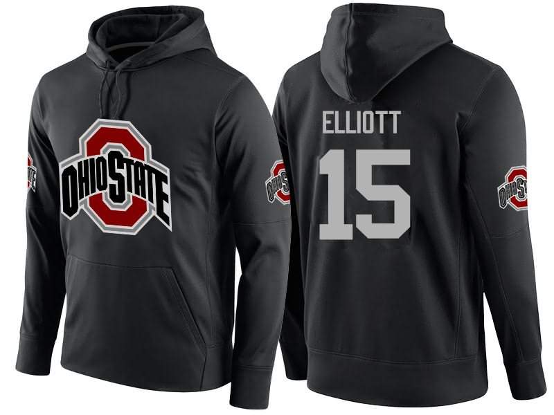 Men's Nike Ohio State Buckeyes Ezekiel Elliott #15 College Name-Number Football Hoodie Wholesale BNH82Q7E