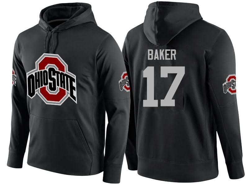 Men's Nike Ohio State Buckeyes Jerome Baker #17 College Name-Number Football Hoodie Damping IQB61Q1Y
