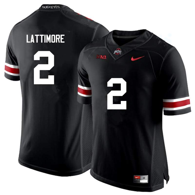 Men's Nike Ohio State Buckeyes Marshon Lattimore #2 Black College Football Jersey Colors RYV50Q8X