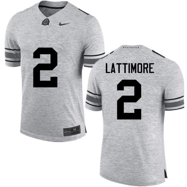 Men's Nike Ohio State Buckeyes Marshon Lattimore #2 Gray College Football Jersey New Style JJA10Q6M