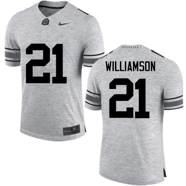 Men's Nike Ohio State Buckeyes Marcus Williamson #21 Gray College Football Jersey Discount BDD51Q0U