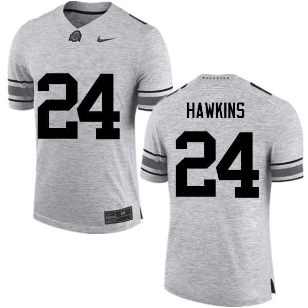 Men's Nike Ohio State Buckeyes Kierre Hawkins #24 Gray College Football Jersey Copuon YDY28Q0V