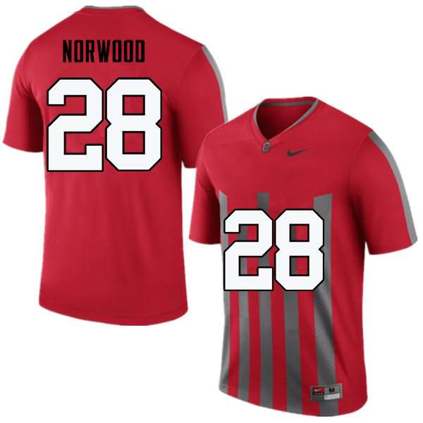 Men's Nike Ohio State Buckeyes Joshua Norwood #28 Throwback College Football Jersey Designated XNU65Q8K