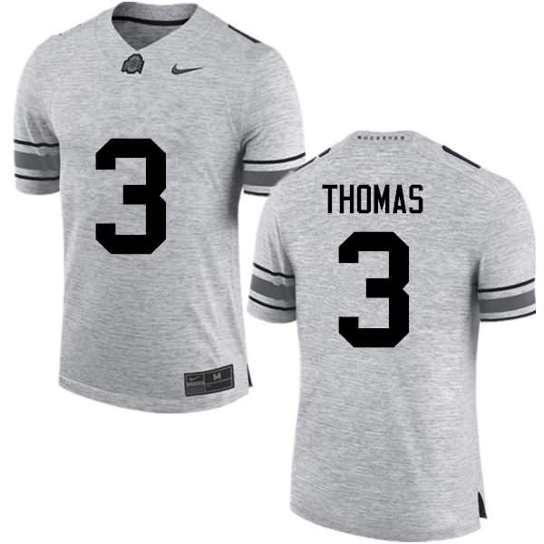 Men's Nike Ohio State Buckeyes Michael Thomas #3 Gray College Football Jersey Top Quality UZF26Q3E