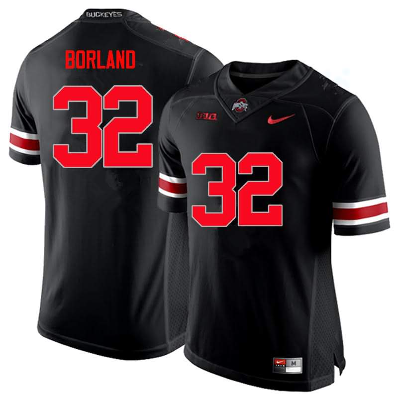 Men's Nike Ohio State Buckeyes Tuf Borland #32 Black College Limited Football Jersey August TCP33Q4K